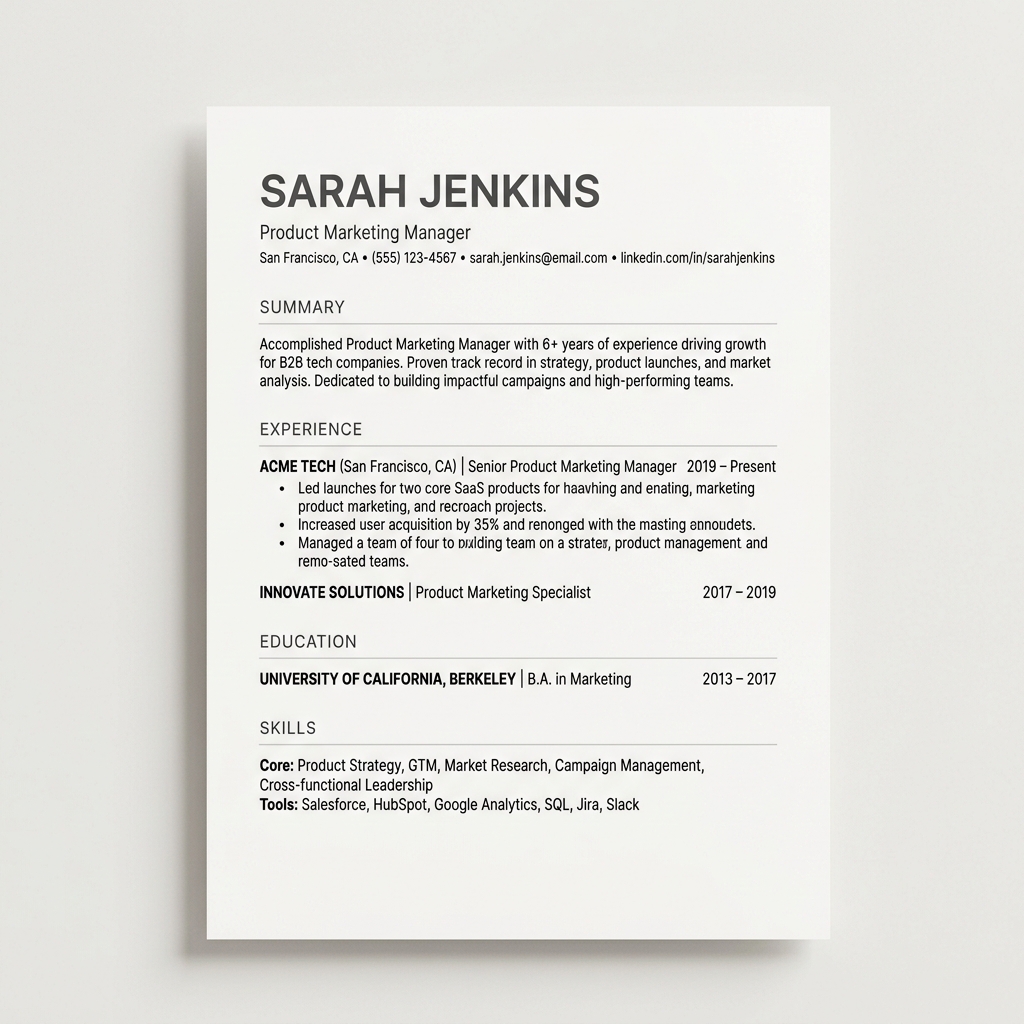 Simple Clean ATS Template